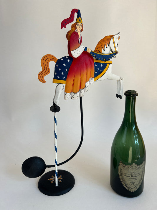 Pendulum Princess – Handmade Metal Fairytale Horse Balance Model