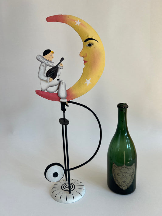 Moonlight Melody – Handmade Metal Pierrot Moon Balance Model