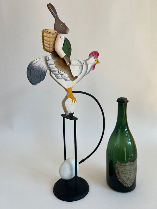 Rocking Rooster-Easter Bunny on Egg Hunt Balance Model