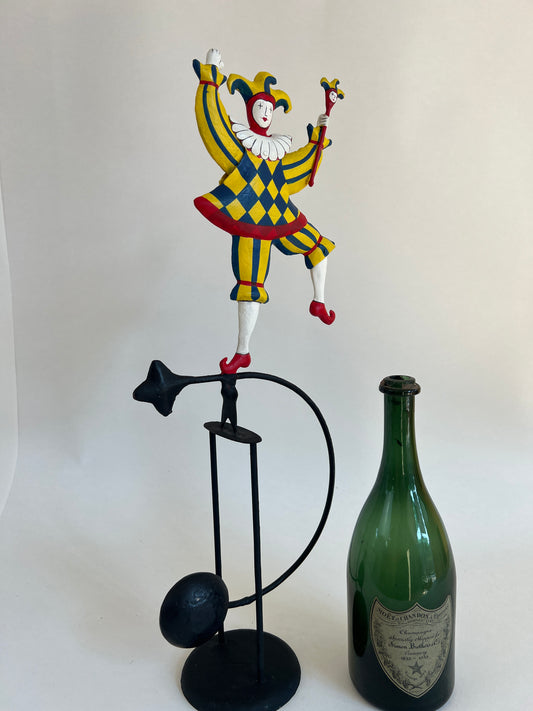 Joyful Jester – Handmade Metal Folk Art Balance Model