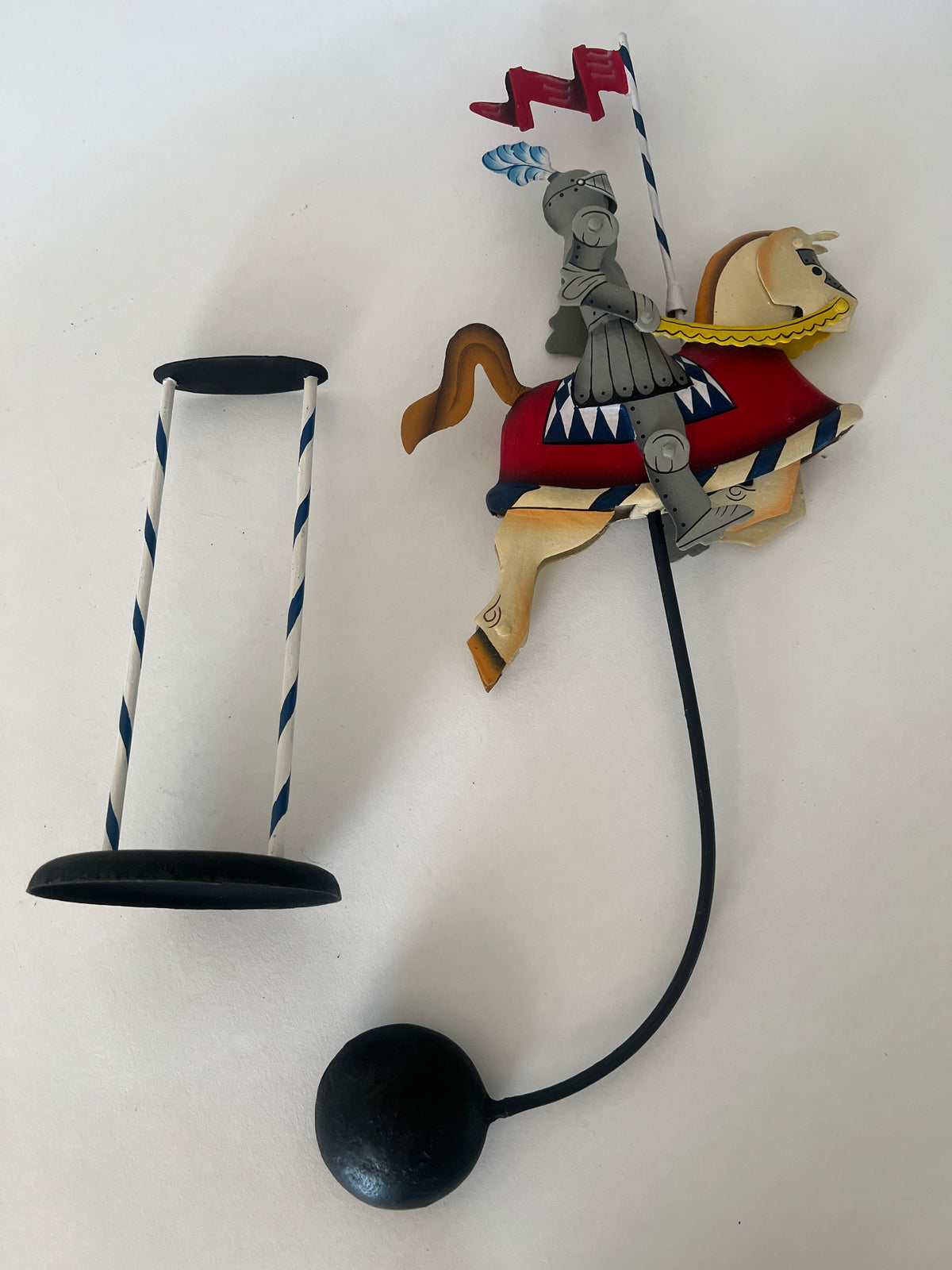 Noble Knight on Horseback-Camelot Medieval Gift-Moving Metal Sculpture