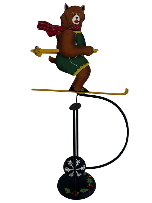 Bernard the Ski Bear – Handmade Metal Whimsical Balance Model