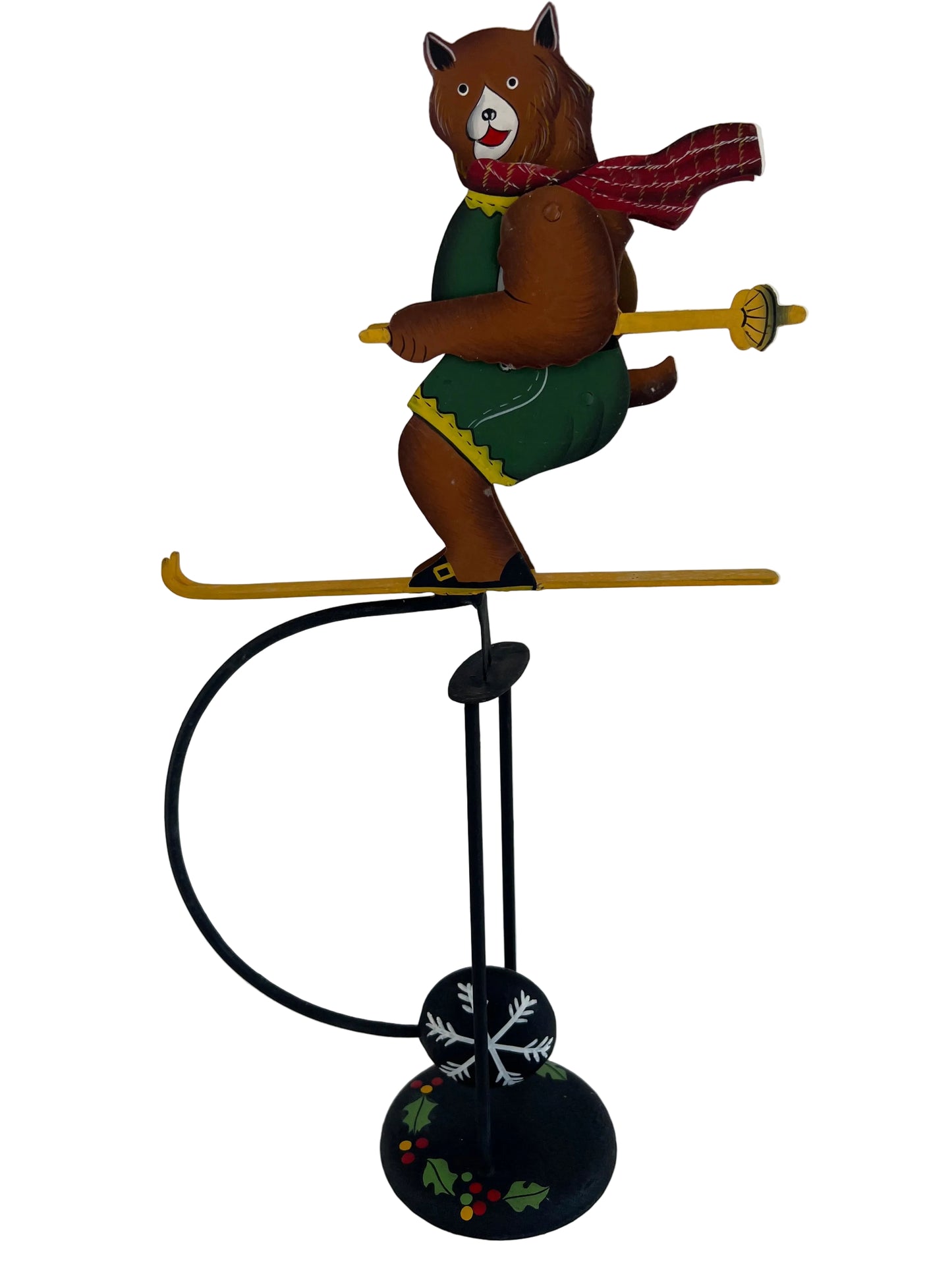 Bernard the Ski Bear – Handmade Metal Whimsical Balance Model