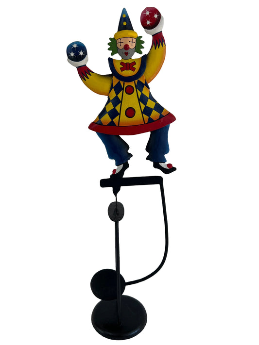 The Friendly Clown – Handmade Metal Circus Folk Art Balance Model