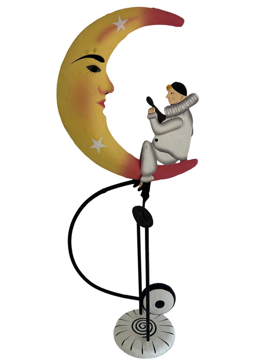 Moonlight Melody – Handmade Metal Pierrot Moon Balance Model