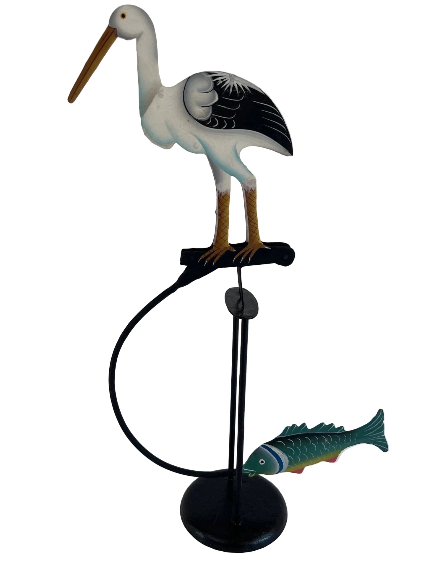Joe The Stork-Handmade folk art metal Stork  Bird Balance Model
