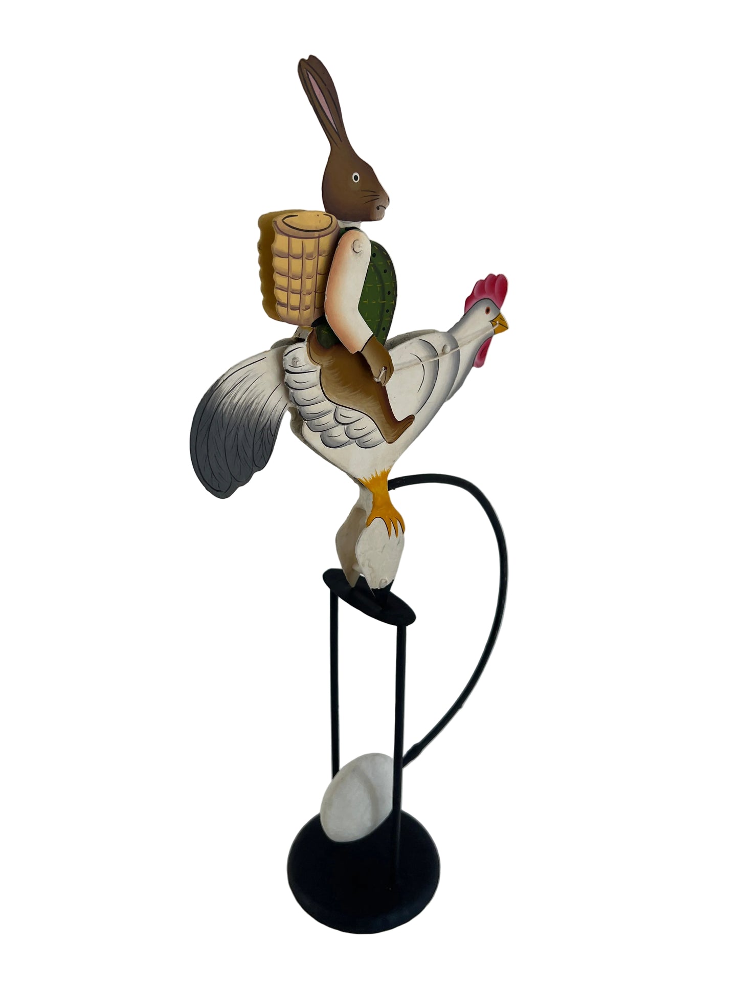 Rocking Rooster-Easter Bunny on Egg Hunt Balance Model