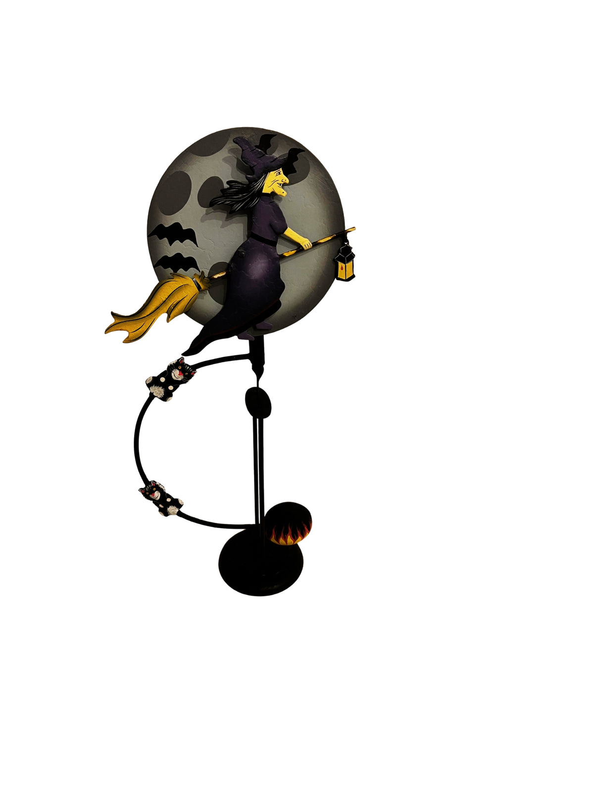Witch Halloween-Folk Art Gift-Handmade Metal Balance Model